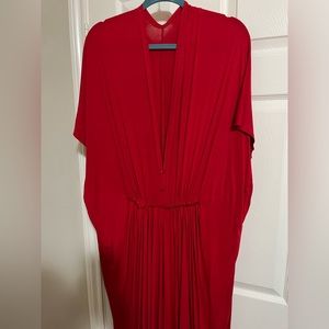 Teyxo Custom European designer Red flowy dress